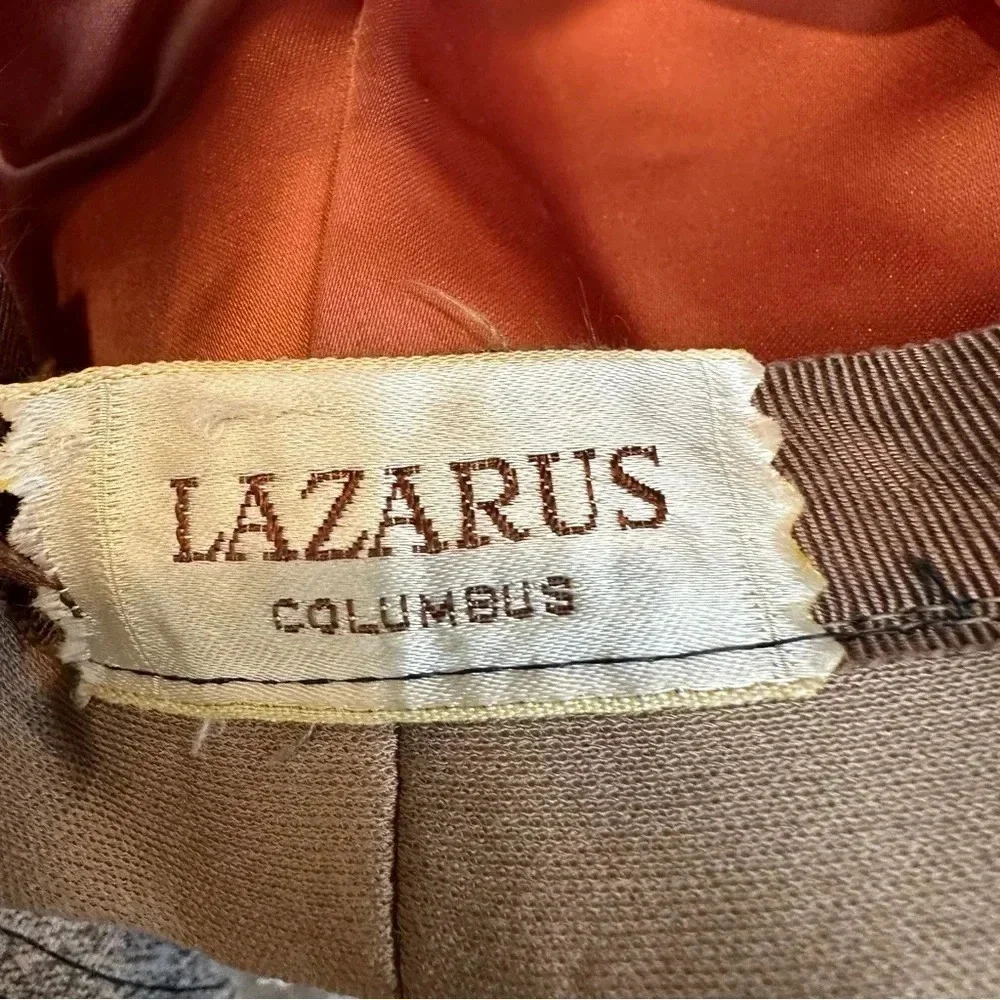 Lazarus Vintage Women’s Brown Faux Fur Pillbox Hat